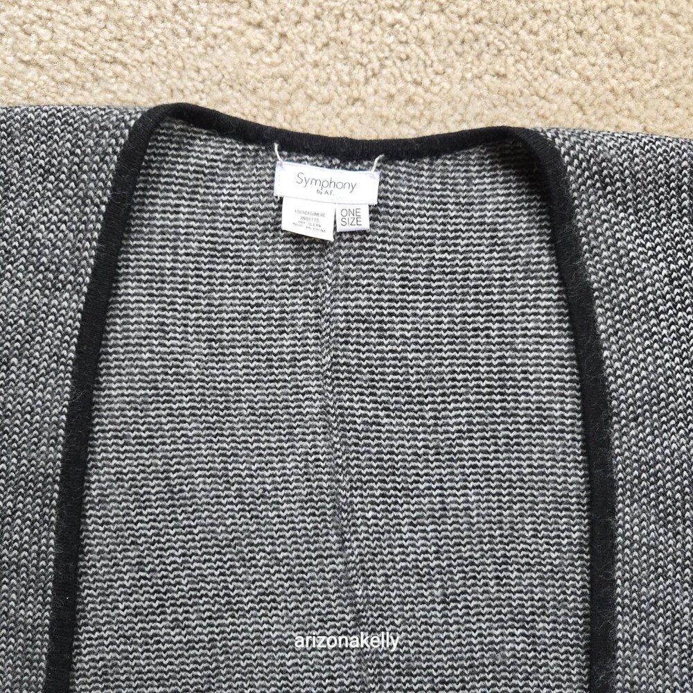 {{{Thick}}} Cashmere Wrap Birdseye Knit Black & White Symphony - Picture 9 of 14